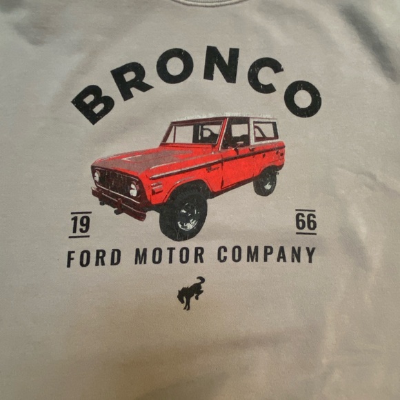 Light Gray Red Bronco Print Crewneck - Picture 5 of 5